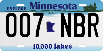 MN license plate 007NBR