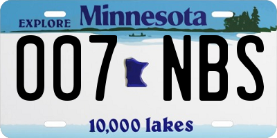MN license plate 007NBS