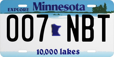 MN license plate 007NBT
