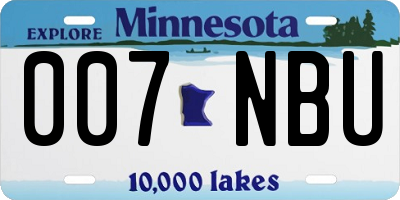 MN license plate 007NBU