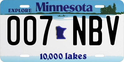 MN license plate 007NBV