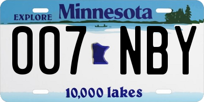 MN license plate 007NBY