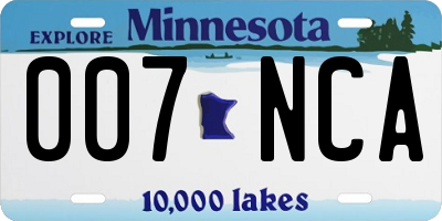 MN license plate 007NCA
