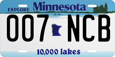 MN license plate 007NCB
