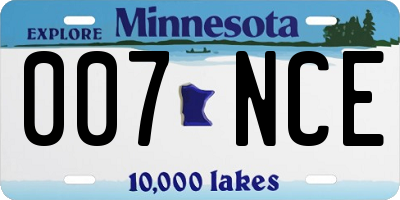 MN license plate 007NCE
