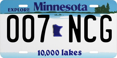 MN license plate 007NCG