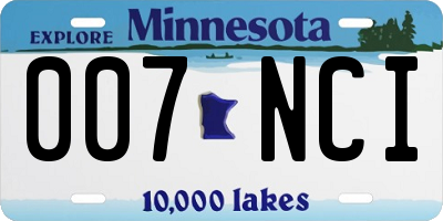 MN license plate 007NCI