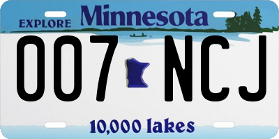MN license plate 007NCJ