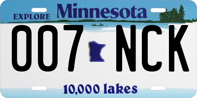 MN license plate 007NCK