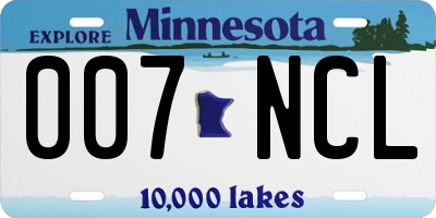 MN license plate 007NCL