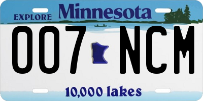 MN license plate 007NCM