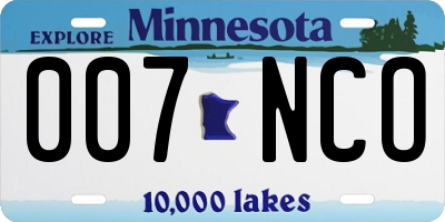 MN license plate 007NCO