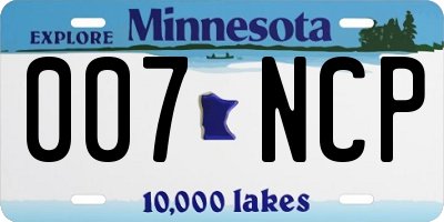 MN license plate 007NCP
