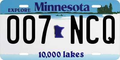 MN license plate 007NCQ