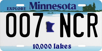 MN license plate 007NCR