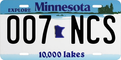 MN license plate 007NCS