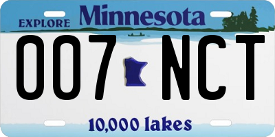 MN license plate 007NCT