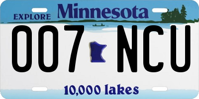 MN license plate 007NCU
