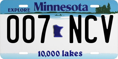 MN license plate 007NCV