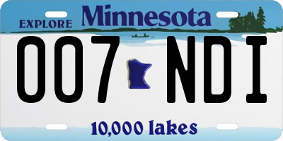 MN license plate 007NDI