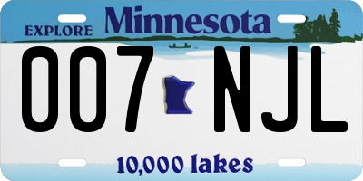 MN license plate 007NJL