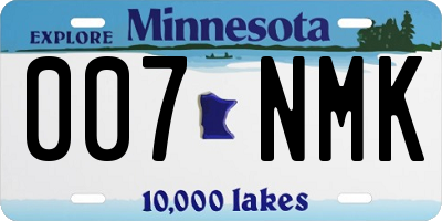 MN license plate 007NMK