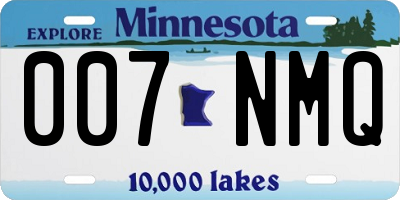 MN license plate 007NMQ