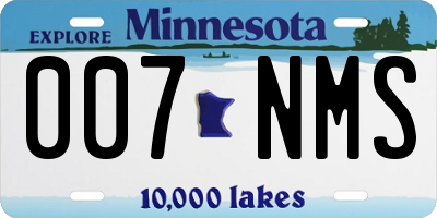 MN license plate 007NMS