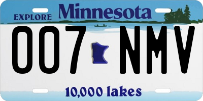 MN license plate 007NMV