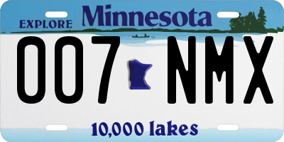 MN license plate 007NMX