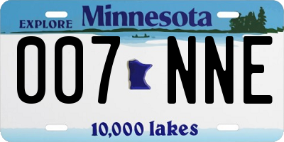MN license plate 007NNE