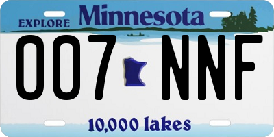 MN license plate 007NNF
