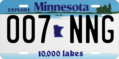 MN license plate 007NNG