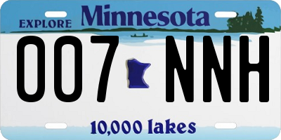 MN license plate 007NNH