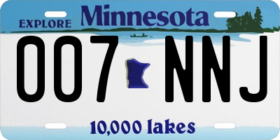 MN license plate 007NNJ