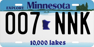 MN license plate 007NNK