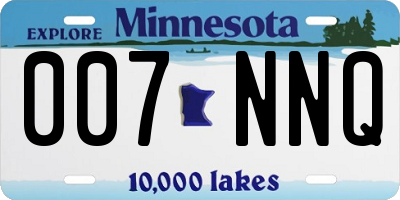 MN license plate 007NNQ