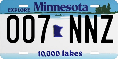 MN license plate 007NNZ
