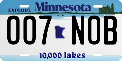 MN license plate 007NOB