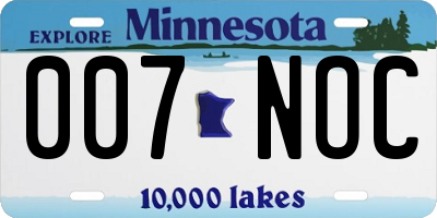 MN license plate 007NOC