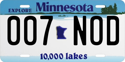 MN license plate 007NOD