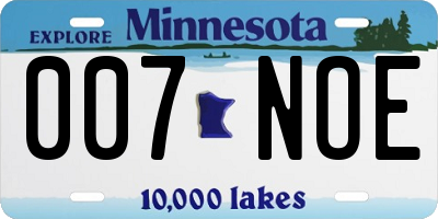 MN license plate 007NOE