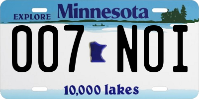 MN license plate 007NOI