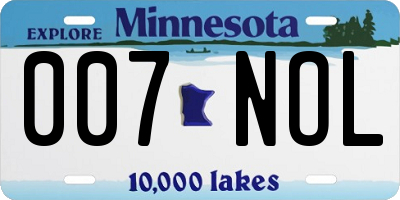 MN license plate 007NOL
