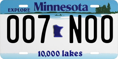 MN license plate 007NOO