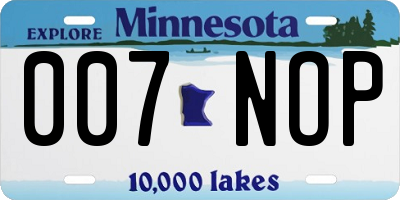 MN license plate 007NOP