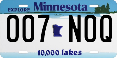 MN license plate 007NOQ