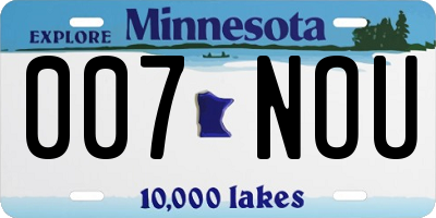 MN license plate 007NOU