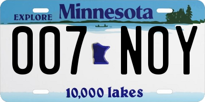 MN license plate 007NOY