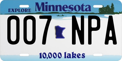 MN license plate 007NPA